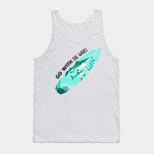 Surfboard Creative Shark Design Gift Tank Top